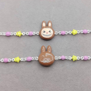 <span class=keywords><strong>Braccialetto</strong></span> LABUBU in Argento Sterling S925 con Resina Epossidica Colorata, Gioiello di Moda per Ragazze - Product Image 5