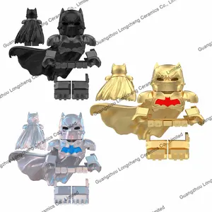 LE04 LE05 LE06 DC Super Heroes Movie Character Gold Black XE Suit Bat Mini Building Block Brick Figures Man Assembly Collect Toy