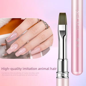 Ensemble de pinceaux à ongles avec manche métallique pour nail art, dégradé, grands carrés, ovales, plats, biseautés, pour gel, ombré, fleurs marguerites, liner et peinture, pour manucure - Product Image 5