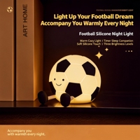 Lampe de nuit LED en silicone au design industriel Football avec contrôle tactile USB DIY pour salle de bain
