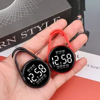 Jam Tangan LED Digital Ramah Lingkungan dengan Tali Akrilik, Lampu Malam, Jam Saku Unisex, Jam Tangan LED