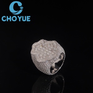 Anillo Cruzado de Plata de Ley 925 con Incrustaciones de Diamantes Moissanite VVS, Joyería Hip Hop Personalizada - Product Image 6