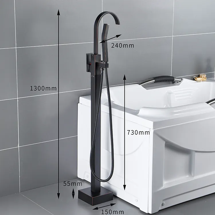 מודרני עיצוב ידית אחת אמבטיה רצפת עמד טלפון מקלחת אמבטיה ברז