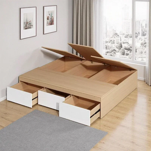Cadre de lit tatami en bois sur mesure avec armoires sous le lit et structure de plateforme stable pour les maisons - Product Image 4