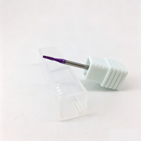 Fraise à ongles droite en carbure, moyenne, revêtement violet, pour retirer les cuticules et nettoyer, finition diamant