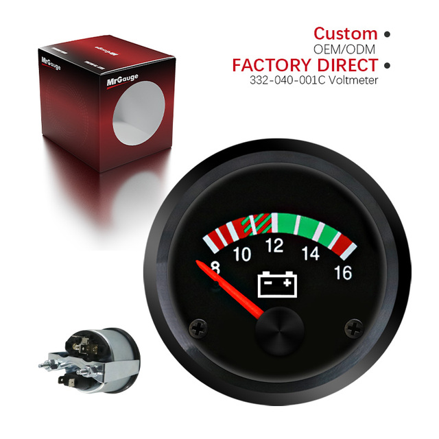 MrGauge Voltmeter 12/24V 2''52mm Voltage Meter Gauge for VDO Universal Pointer Voltmeter Car Auto Measure Range  332-040-001C