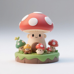 Figurine d'action personnalisée en forme de champignon de dessin animé, modèle décoratif en résine PVC, style anime japonais, jouet de collection - Product Image 3