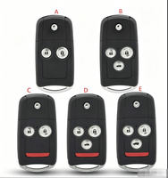 Coque de remplacement de clé de voiture noire à 4 boutons en ABS de haute qualité pour Acura Civic Accord Jazz CRV HRV 2009-2014, étui rabattable