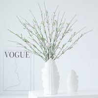 YL Künstliche Pflanzen Grünpflanzen für Heim- und Hochzeitsdekoration Plastik-Simulation Silberweidenzweige mit Früchten Getrocknete Blumen
