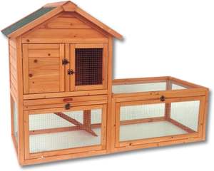 Gabbia Moderna in Legno per Roditori a 2 Piani con Ampio Recinto, Imballaggio Ecologico per Polli, Gabbia Resistente - Product Image 6