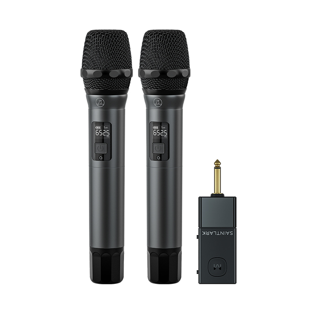 S10 Professional Dynamic Microphone Karaoke 2 Channel UHF Wireless Microphone for Performance Stage