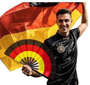 Abanico de mano grande de plástico estilo chino de 13 pulgadas para decoración del hogar con diseño de frutas y monedas para exhibición navideña, artesanía de plástico - Product Image 2