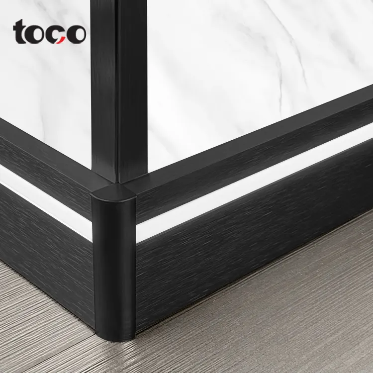 Toco led strip lights battiscopa in acciaio inox decorativo Base a parete profili modanatura Trim accessori per pavimenti battiscopa