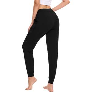 Pantalones de dormir de viscosa de bambú personalizados para mujer, joggers de cintura alta con bolsillos para ropa de dormir cómoda - Product Image 2