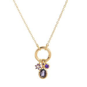 HongTong B2-345 Lincy, Collar de Cadena con Colgante de Latón y Circonita, Diseño Exquisito, 12 Meses, Color Plateado, Unisex, Regalo - Product Image 4