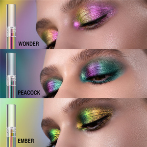 Set <span class=keywords><strong>de</strong></span> Sombras <span class=keywords><strong>de</strong></span> Ojos Langmanni Wonder Peacock Ember <span class=keywords><strong>de</strong></span> 3 Tonos, Multichrome, Metálicas, Brillantes y Líquidas, Marca Privada - Product Image 3