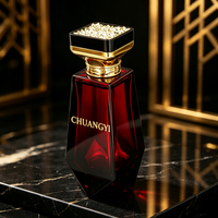 Flacon vaporisateur de parfum en verre de luxe vide de 100 ml, vente en gros, personnalisation du logo par marquage à chaud et boîte cadeau pour l'emballage de parfum