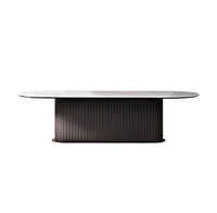 Ensemble de table à manger moderne en marbre et acier inoxydable avec 6 chaises extensibles et pliables en cuir italien de luxe pour usage hôtelier