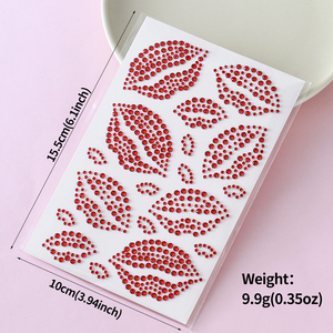 <span class=keywords><strong>Labios</strong></span> rojos grandes tatuajes temporales <span class=keywords><strong>beso</strong></span> pegatinas para cara y cuerpo impermeable vibrante para el Día de San Valentín bodas cumpleaños fiesta - Product Image 4