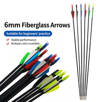 Flèche en fibre de verre de 6 mm, accessoire de tir à l'arc pour arc recurve, pointe de flèche enveloppée de fibre de verre