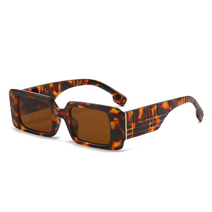 Teenyoun gros rétro Style couleurs petite taille Rectangle forme carrée multicolore placage rose miroir lunettes de soleil 2023 nouveau chanté - Product Image 4