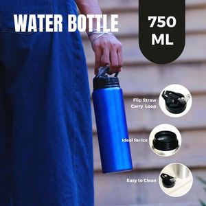 Aluminum Water Bottle with <b>Straw</b> 750ml Leak Proof Reusable Durable Water Bottle - Product Image 2