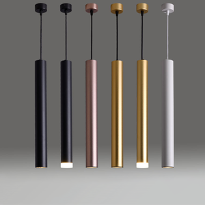 Lustre de cuisine moderne pour salon, lampe suspendue en aluminium en forme de tube cylindrique, <span class=keywords><strong>luminaire</strong></span> LED à tube <span class=keywords><strong>long</strong></span> monté sur rail - Product Image 4