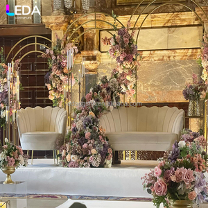 ฉากหลังงานแต่งงาน LEDA โครงเหล็กสีทอง ซุ้มแต่งงาน ฉากหลังดอกไม้ประดิษฐ์ ซุ้มแต่งงานโลหะ - Product Image 3