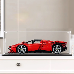Vitrina acrílica para <span class=keywords><strong>LEGO</strong></span> 42143 para <span class=keywords><strong>Ferrari</strong></span> Daytona SP3 modelo coche carreras figura polvo cubierta almacenamiento hogar decorativo - Product Image 3