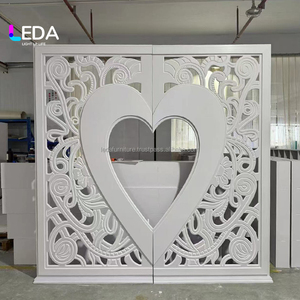 LEDA New Arrival Modern Detachable <b>Heart</b> Shaped White Acrylic Wedding Backdrop Stage <b>Decorations</b> - Product Image 2