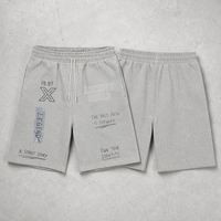 Shorts Streetwear Homme en Gros, Effet Délavé, Logo Personnalisé, Imprimé Numérique, Coupe Ample, en Molleton Épais French Terry