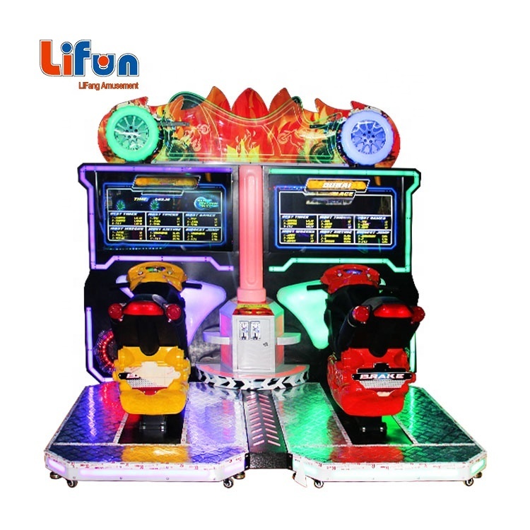 Lifun Factory Coin Operated Arcade Motorcycle Racing Game Console Two-person 1 Year Warranty 2x42" LCD Screen 110V/220V US Plug