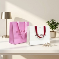 Sacs shopping en papier avec logo imprimé numériquement, taille personnalisée, petits sacs cadeaux pour emballage d'exposition