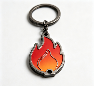 Flame Metal Keychain Zinc Alloy Enamel <b>Key</b> <b>Ring</b> Fire Symbol Pendant for Gift and <b>Bag</b> Accessory - Product Image 1