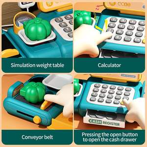 Juego <span class=keywords><strong>de</strong></span> Juguetes <span class=keywords><strong>de</strong></span> <span class=keywords><strong>Caja</strong></span> <span class=keywords><strong>Registradora</strong></span> <span class=keywords><strong>de</strong></span> 36 Piezas, Dinero <span class=keywords><strong>de</strong></span> <span class=keywords><strong>Juguete</strong></span> para Niños, Calculadora, Cajas Registradoras <span class=keywords><strong>de</strong></span> Plástico <span class=keywords><strong>con</strong></span> Escáner y Micrófono - Product Image 5