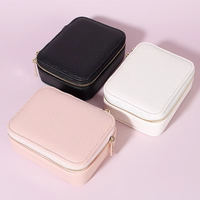 Vente chaude De Luxe Portable Multicolore Haute Capacité PU Matériel Voyage Pilulier Boîte À Bijoux avec Fermeture Éclair