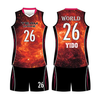 Uniformes de volley-ball pour hommes et femmes, uniformes d'équipe de volley-ball imprimés à motif de flamme personnalisé