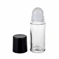 Bouteilles de rouleau de verre transparent de 50ml pour huiles essentielles et déodorant rouleau de conteneur de rouleau rechargeable vide pour boule pour gouttes pour les yeux