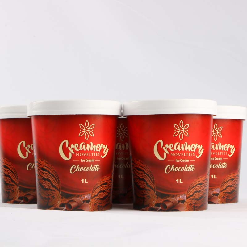 Hot Sale Biodegradable Packaging Paper Insulated Ice Cream Take Away Containers cup With  Lid