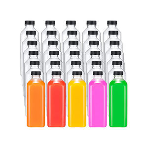 Bouteilles de jus en plastique PET de 250 ml, 350 ml, 400 ml, 500 ml, carrées, avec bouchon à vis anti-effraction, emballage de boissons - Product Image 1