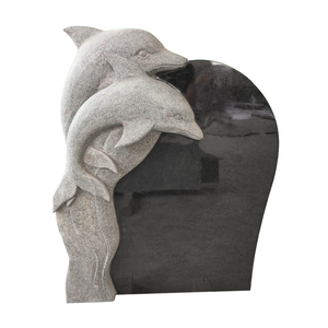 Diseño Moderno de Doble Delfín en Granito Negro de la India, Completamente Pulido Excepto los Delfines - Product Image 2