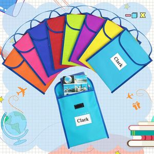 Sacs à livres personnalisés avec étiquettes nominatives, pochette de lecture et poches pour chaises, pour le bureau et l'école - Product Image 3