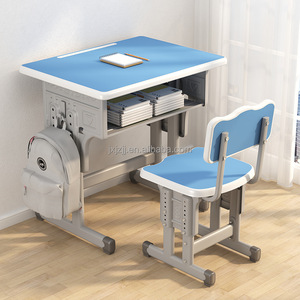 Factory Price School Furniture Single Student Use Metal <strong>Chairs</strong> with Height Adjustable MDF Top <strong>and</strong> <strong>Table</strong> - Product Image 3