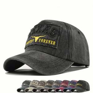 Factory Supply Customized American Texas Sporty Baseball Caps 100% Cotton Canvas Vintage Washed Distressed <b>Patch</b> 3D Embroidery - Product Image 1
