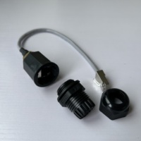 Konektor Kabel Ethernet Gland M16 yang Andal, Konektor LAN RJ45 Tahan Air dengan Kabel Pigtail L 25cm atau Sesuai Permintaan Anda