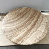 Table basse en onyx blanc persan sur mesure avec base à 3 sphères, table centrale ronde en marbre pour salon