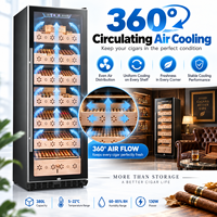 Humidor à cigares avec compresseur, grande capacité, refroidisseur à cigares, contrôle de l'humidité, affichage numérique, armoire de rangement pour cigares