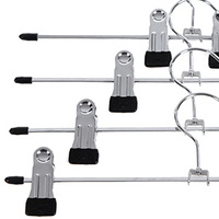 SONGMICS 20 pièces/ensemble Cintres à vêtements en métal à un seul niveau avec pinces pour armoire, gain de place