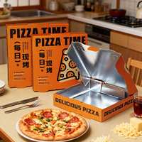Boîte à pizza en carton ondulé avec logo personnalisé, finition brillante et mate, conteneur alimentaire pour pizza