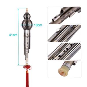 <span class=keywords><strong>Hulusi</strong></span> Chino de Alambre Metálico, <span class=keywords><strong>Flauta</strong></span> de Calabaza, Instrumento Musical Étnico de Viento, Clave de Do, Material de Aluminio y Cobre - Product Image 3